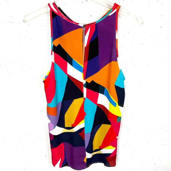 Karen Millen Womens Abstract Woven Shell Top Sleeveless Round Neck Multi 10 - Picture 10 of 12